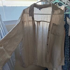 Old Navy Light Tan Button-Down Shirt